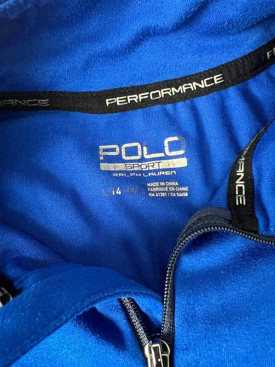 Ralph Lauren Polo Sport Blue Performance Zip Top - Picture 2 of 3